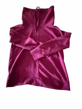 Cable & Gauge Sport Berry Pink Cowl Neck Pullover Sweatshirt Women's Small